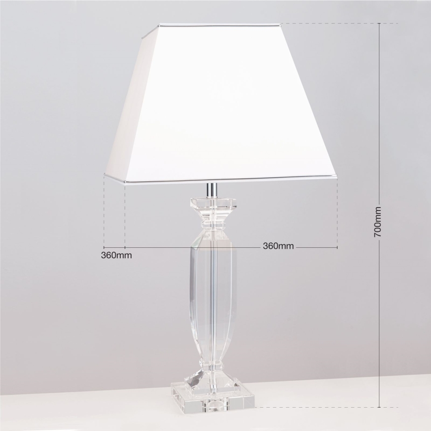 Candeeiro de mesa de cristal POKAL 1xE27/60W/230V branco/transparente