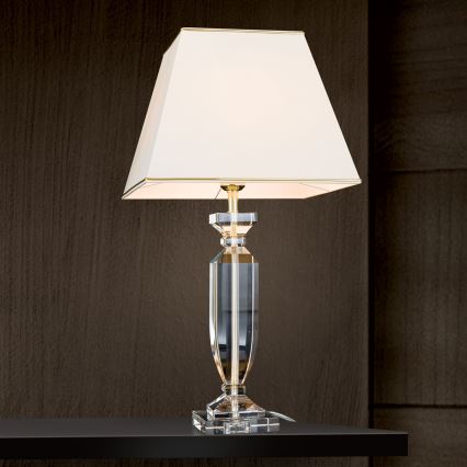 Candeeiro de mesa de cristal POKAL 1xE27/60W/230V creme/transparente