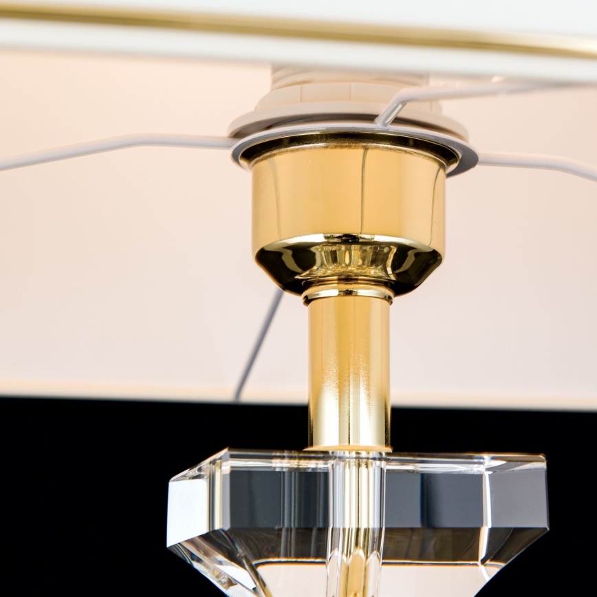 Candeeiro de mesa de cristal POKAL 1xE27/60W/230V creme/transparente