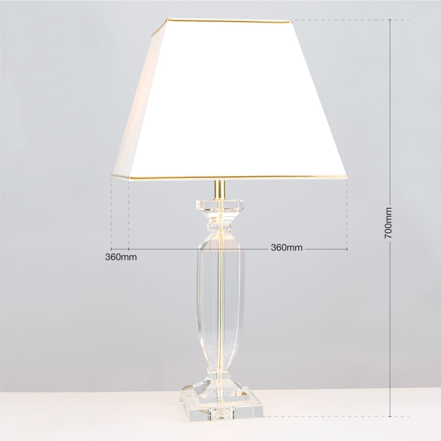 Candeeiro de mesa de cristal POKAL 1xE27/60W/230V creme/transparente