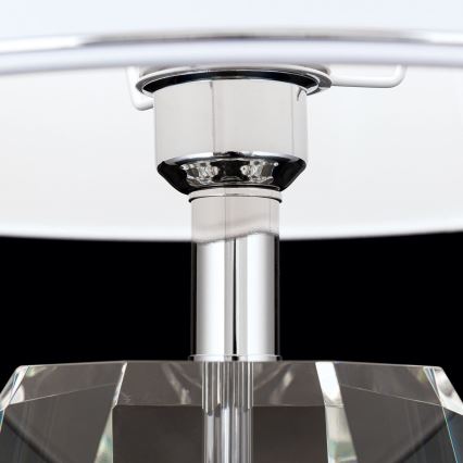 Candeeiro de mesa ALEXIS 1xE27/60W/230V branco/cromado brilhante/transparente