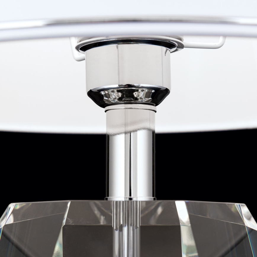 Candeeiro de mesa ALEXIS 1xE27/60W/230V branco/cromado brilhante/transparente
