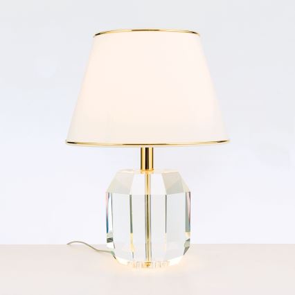 Candeeiro de mesa ALEXIS 1xE27/60W/230V creme/dourado/transparente