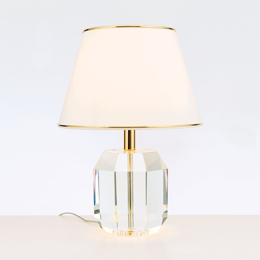 Candeeiro de mesa ALEXIS 1xE27/60W/230V creme/dourado/transparente
