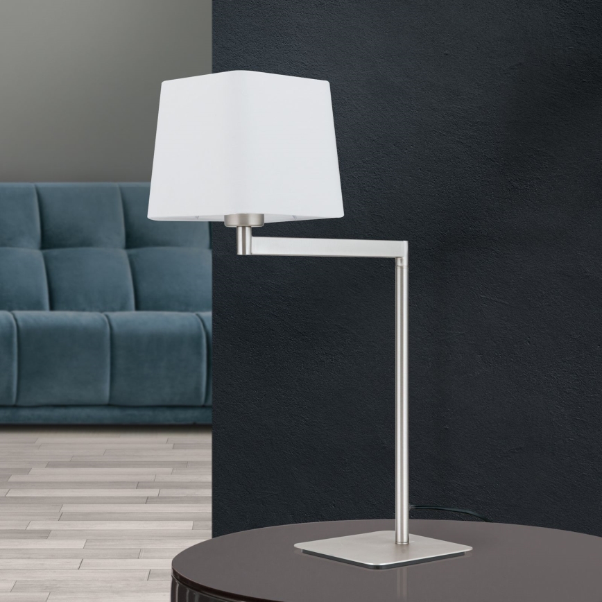 Candeeiro de mesa CARLTON 1xE27/40W/230V branco/cromado mate