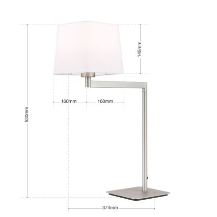 Candeeiro de mesa CARLTON 1xE27/40W/230V branco/cromado mate