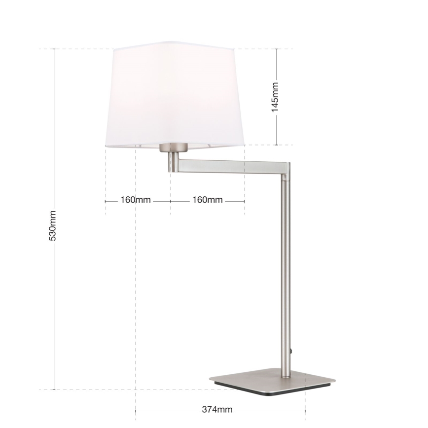 Candeeiro de mesa CARLTON 1xE27/40W/230V branco/cromado mate
