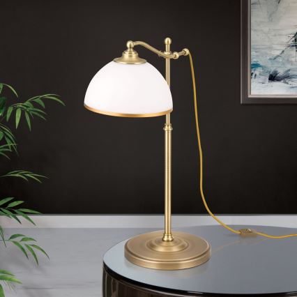 Candeeiro de mesa OLD LAMP 1xE27/40W/230V 65 cm branco/latão