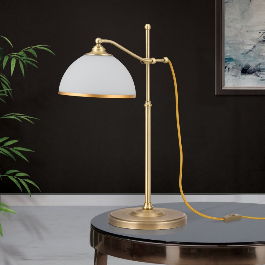 Candeeiro de mesa OLD LAMP 1xE27/40W/230V 65 cm branco/latão