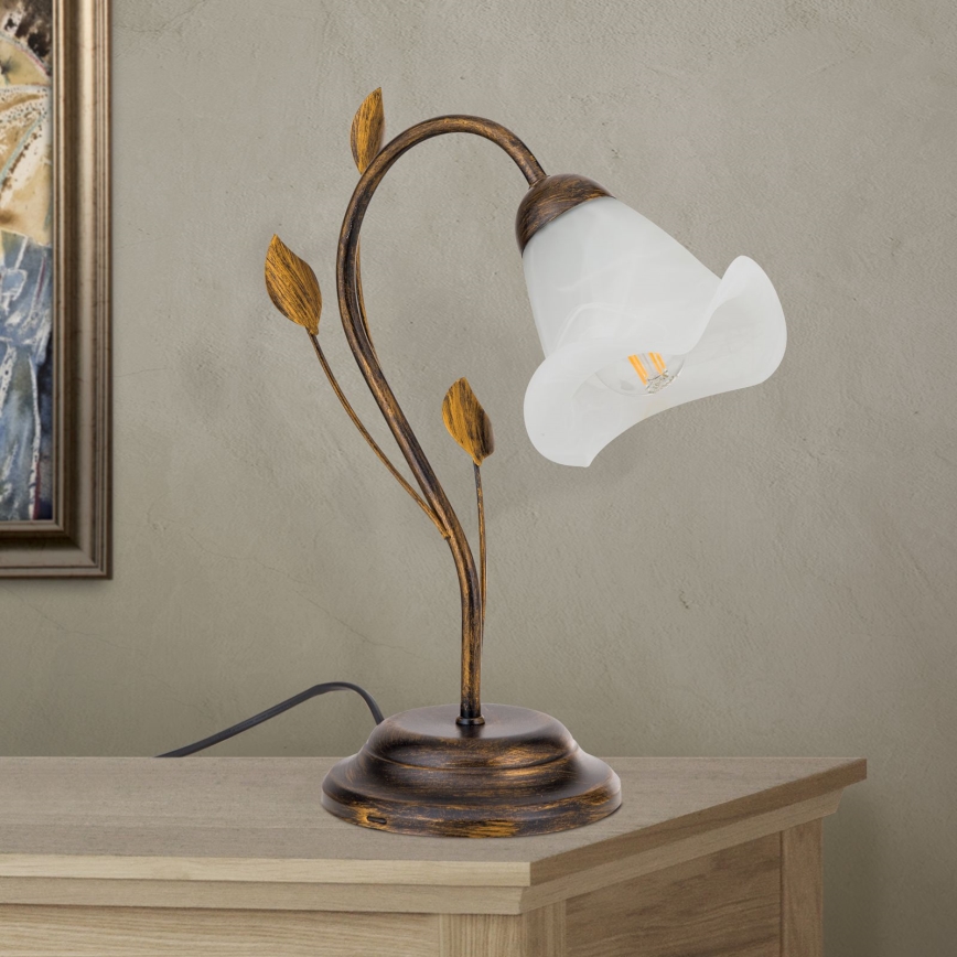 Candeeiro de mesa SISI 1xE14/40W/230V bronze/pátina