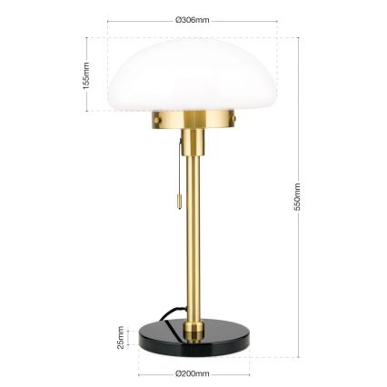 Candeeiro de mesa SPARTA 1xE27/40W/230V dourado/preto