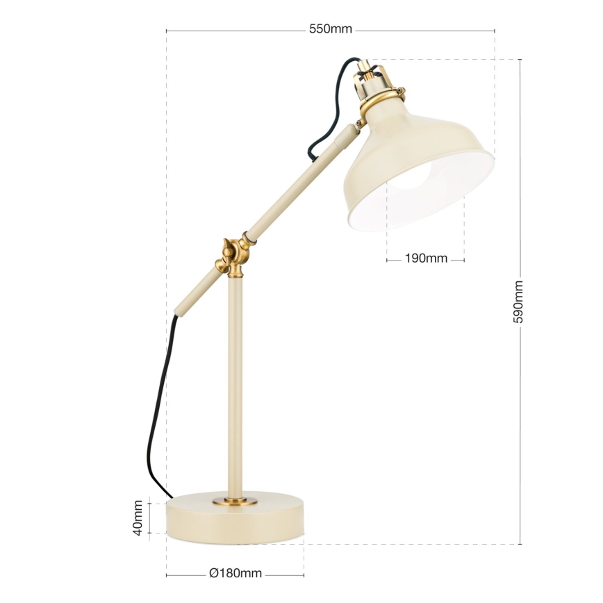 Candeeiro de mesa SCHILLER 1xE27/40W/230V creme/bronze