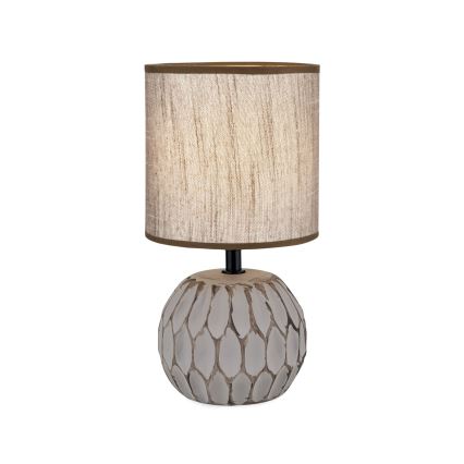 Candeeiro de mesa PINIA 1xE14/25W/230V cerâmica bege/cinzento