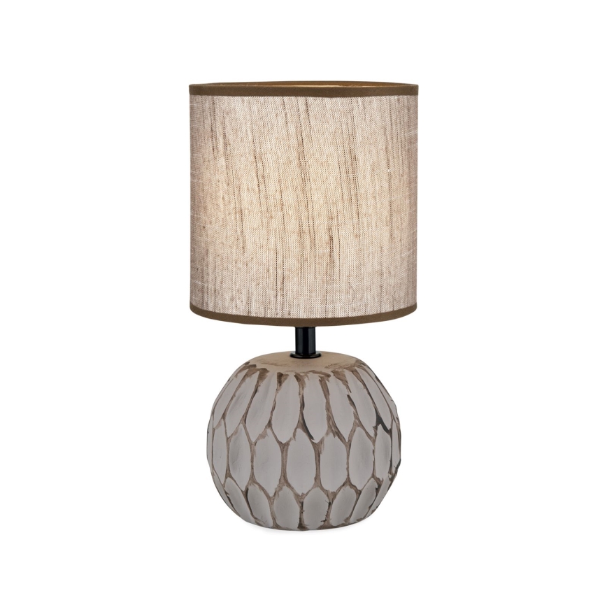 Candeeiro de mesa PINIA 1xE14/25W/230V cerâmica bege/cinzento