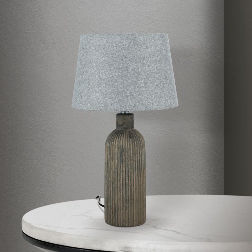 Candeeiro de mesa ORCHID 1xE27/40W/230V cerâmica castanho/cinzento