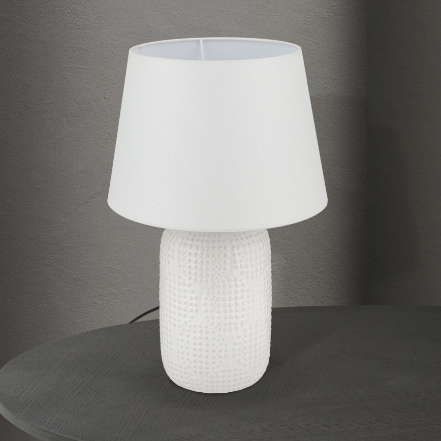 Candeeiro de mesa CORAL 1xE27/40W/230V cerâmica/branco
