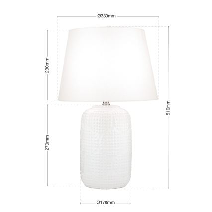 Candeeiro de mesa CORAL 1xE27/40W/230V cerâmica/branco