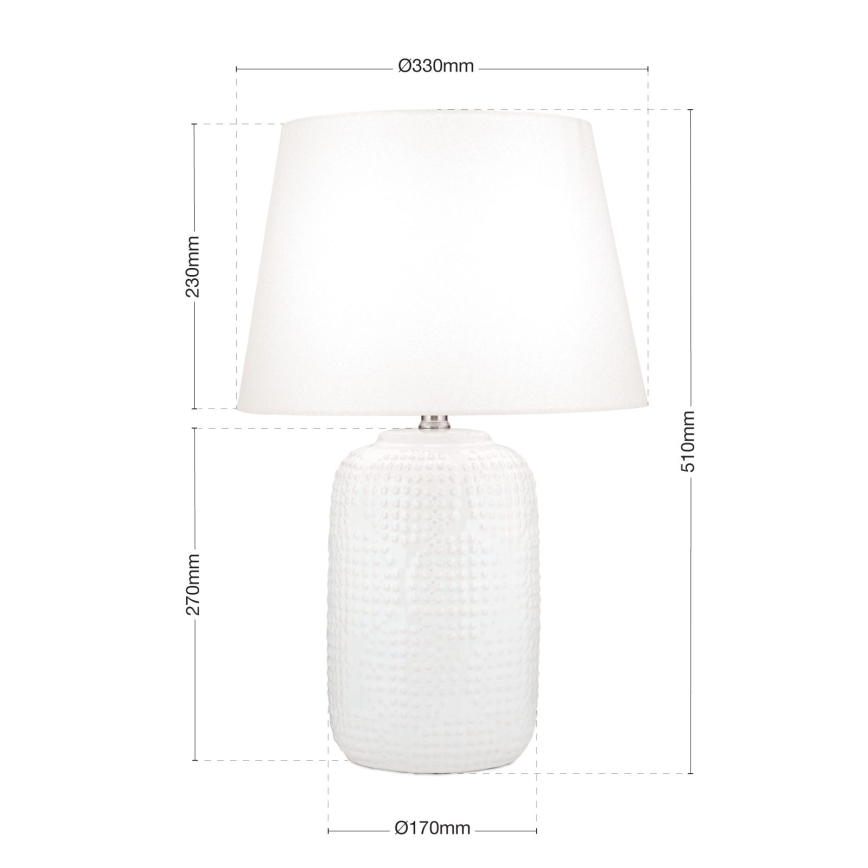 Candeeiro de mesa CORAL 1xE27/40W/230V cerâmica/branco