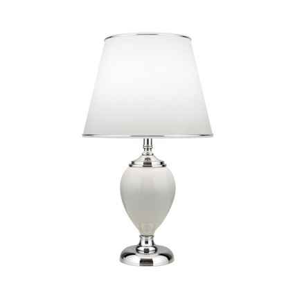 Candeeiro de mesa OVUM 1xE27/40W/230V 48 cm cerâmica branco/cromado brilhante
