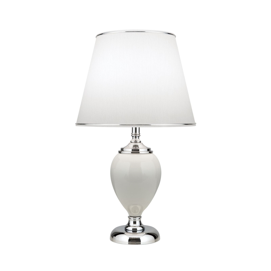 Candeeiro de mesa OVUM 1xE27/40W/230V 48 cm cerâmica branco/cromado brilhante