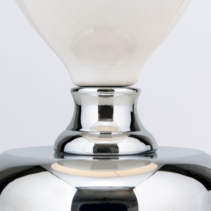Candeeiro de mesa OVUM 1xE27/40W/230V 48 cm cerâmica branco/cromado brilhante