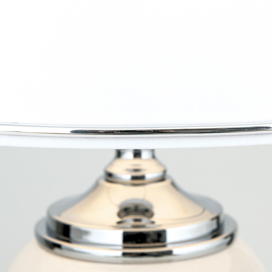 Candeeiro de mesa OVUM 1xE27/40W/230V 48 cm cerâmica branco/cromado brilhante