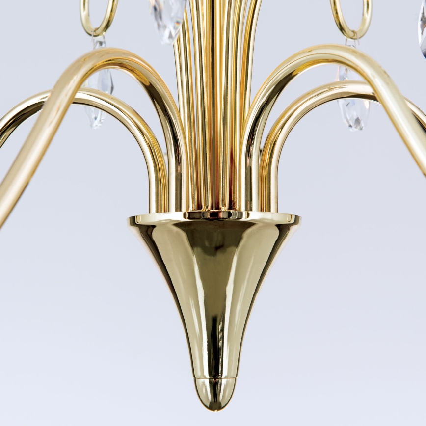 Candeeiro suspenso de cristal ALESSIA 5xE14/40W/230V dourado