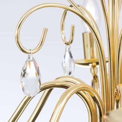 Candeeiro suspenso de cristal ALESSIA 8xE14/40W/230V dourado