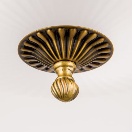 Candeeiro suspenso ROCCA 9xE27/60W/230V diâmetro 75 cm bronze/branco