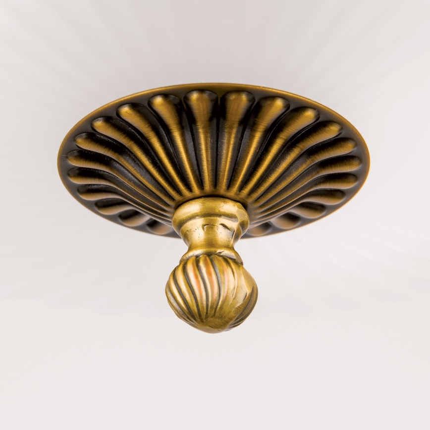 Candeeiro suspenso ROCCA 9xE27/60W/230V diâmetro 75 cm bronze/branco