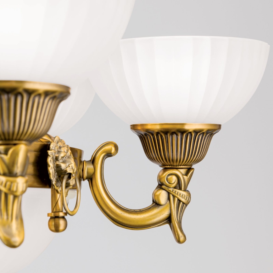 Candeeiro suspenso ROCCA 9xE27/60W/230V diâmetro 75 cm bronze/branco