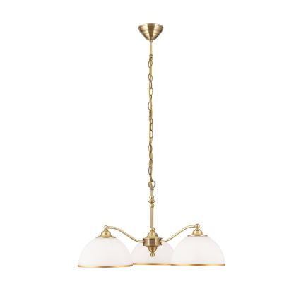 Candeeiro suspenso OLD LAMP 3xE27/40W/230V diâmetro 65 cm branco/latão
