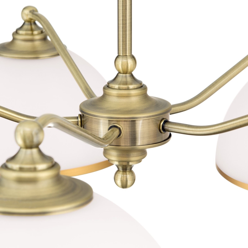Candeeiro suspenso OLD LAMP 5xE27/40W/230V diâmetro 75 cm branco/latão