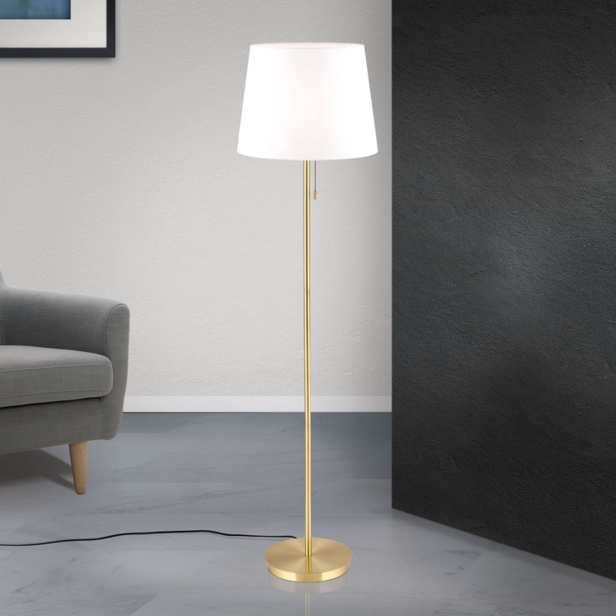 Candeeiro de chão LUDWIG 1xE27/40W/230V branco/dourado