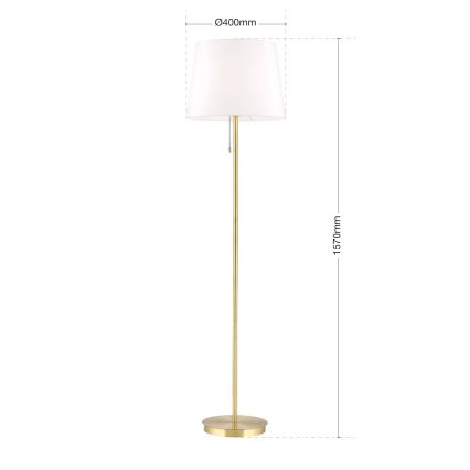 Candeeiro de chão LUDWIG 1xE27/40W/230V branco/dourado