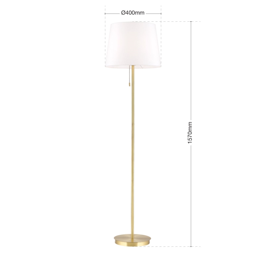 Candeeiro de chão LUDWIG 1xE27/40W/230V branco/dourado