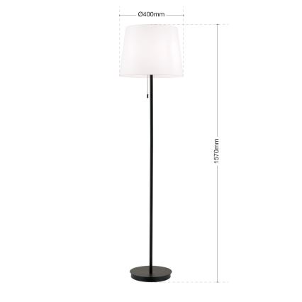Candeeiro de chão LUDWIG 1xE27/40W/230V branco/preto