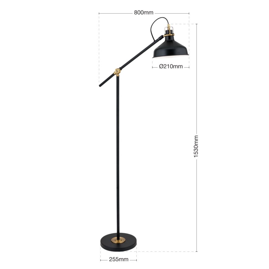 Candeeiro de chão SCHILLER 1xE27/40W/230V preto/bronze