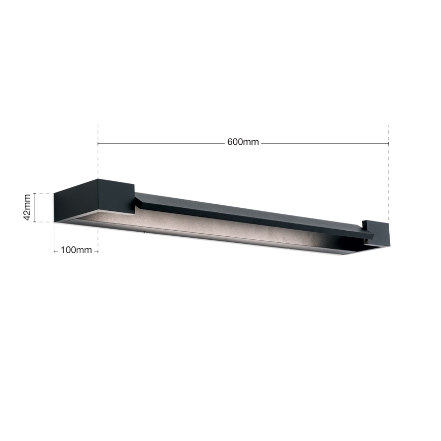 Iluminação de espelho para casa de banho LED MARILYN LED/18W/230V 60 cm IP44 preto