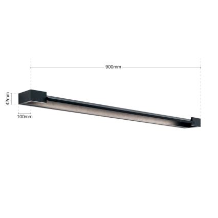 Iluminação de espelho para casa de banho LED MARILYN LED/24W/230V 90 cm IP44 preto