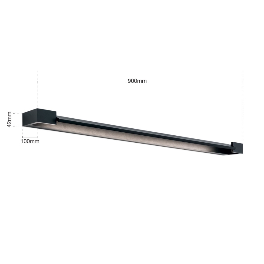 Iluminação de espelho para casa de banho LED MARILYN LED/24W/230V 90 cm IP44 preto