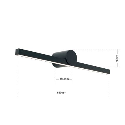 Iluminação de espelho para casa de banho LED BEAUTY LED/12W/230V 61 cm IP54 preto