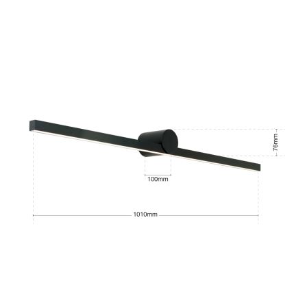 Iluminação de espelho para casa de banho LED BEAUTY LED/24W/230V 101 cm IP54 preto