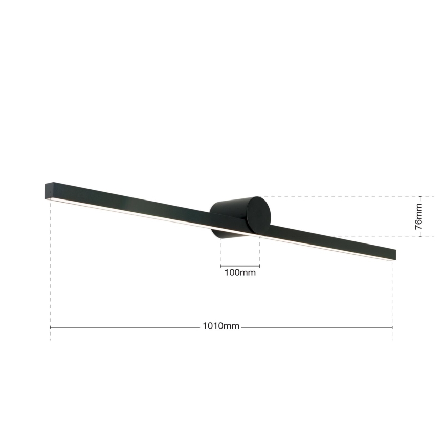 Iluminação de espelho para casa de banho LED BEAUTY LED/24W/230V 101 cm IP54 preto
