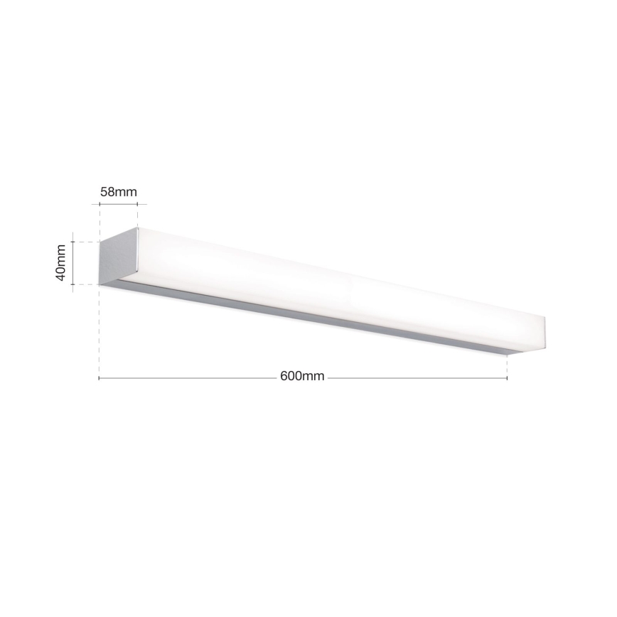 Iluminação de espelho para casa de banho LED HORIZON LED/12W/230V 3000/4000K 60 cm IP44 prateado