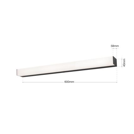 Iluminação de espelho para casa de banho LED HORIZON LED/12W/230V 3000/4000K 60 cm IP44 preto