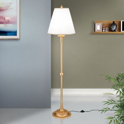 Candeeiro de chão FONSA 1xE27/60W/230V branco/dourado