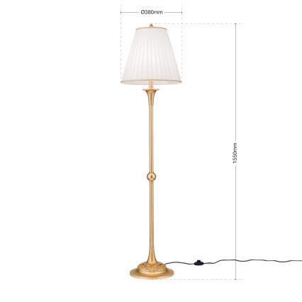 Candeeiro de chão FONSA 1xE27/60W/230V branco/dourado