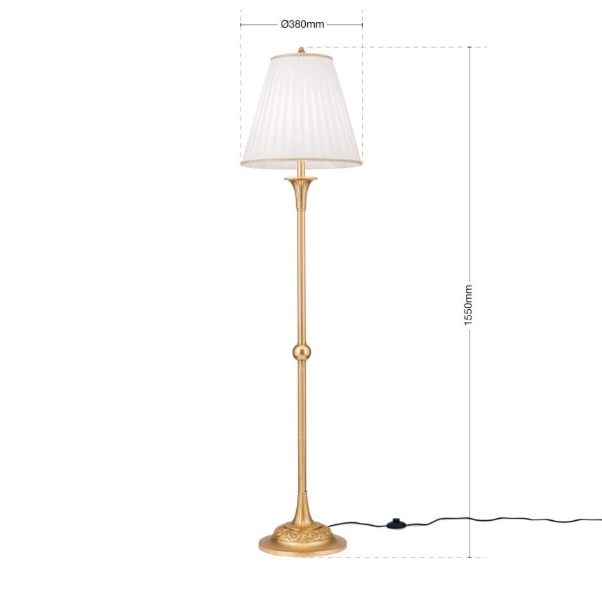 Candeeiro de chão FONSA 1xE27/60W/230V branco/dourado