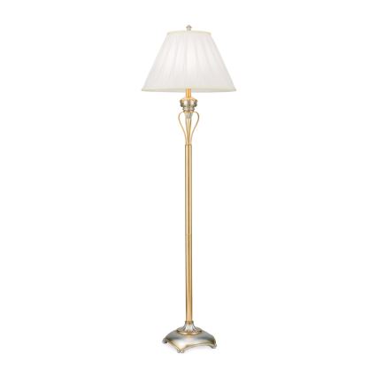 Candeeiro de chão TIZIA 1xE27/60W/230V branco/dourado/pátina